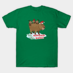 Capybara Family Holiday T-Shirt